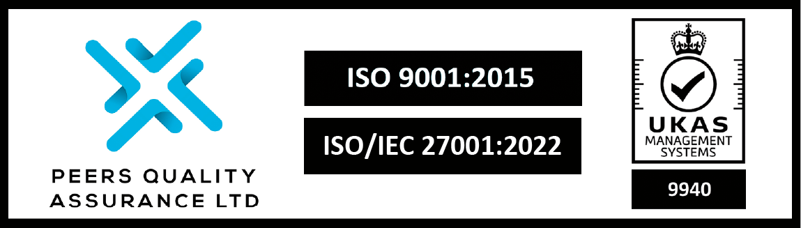 ISO 9001:2015 and ISO/IEC 27001:2022, UKAS accredited